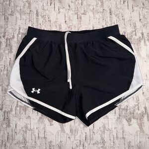 Under Armour Black White Fly-By 2.0 Running Shorts Women's Size XS Loose Fit